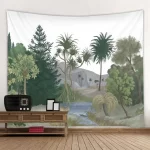 Tropical rainforest tapestry European style jungle wall hanging living room tapestry home wall decoration bed sheets picnic mats - Image 4