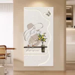 Modern Light Luxury Entrance Hall Decoration Feeling Lights Corridor Hanging Three-dimensional Sandstone Texture Mural Painting - Image 2