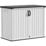Outdoor Storage Cabinet 26 Cu Ft with Lockable Doors, Horizontal Storage Shed Waterproof Patio Tools,Gardening Tools. - Image 2