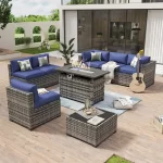 Aoxun 6/7/8/11 Piece Patio Furniture Set Wicker Rattan Outdoor Sectional Sofa Set with Coffee Table - Image 25