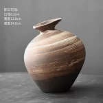 Black Terracotta Vase Coarse pottery vase ceramic Imitation Stone Abstract Flower Arranger vases retro glazed flower ware - Image 15