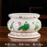Chinese Creative Relief Ceramic Lotus Buddha Supplies Offering Water Cups, Incense Burners, Vases, Fruit Plates and Ornaments - Image 20