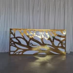 Party Furniture LED Lights Gold Engraved PVC Bar Table Acrylic Wedding Dining Table - Image 2