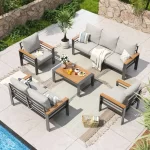 Aoxun Aluminum Patio Furniture Set 4/5/7 Seats, Oversized Outdoor Sectional with Washable Thick Cushions, Coffee Table - Image 13