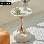 Small Pretty Waist Side Table Sofa Coffee Table Disc Coffee Table Small Side Table Bedside Corner Table - Image 5