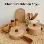 Natural Wood Children's Preschool Toys Fruits And Vegetables Simulation Play House Kitchenware Cognitive Wooden Model Toys - Image 3