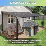 20'x10' Gazebo for Patio, Premium Pergola with Sloped Roof, Large Wall-Mounted Heavy Duty Awnings, for Backyard, Patio - Image 6
