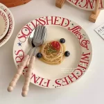 Party Red Design Dinner Set Plates European Style Elegant Round Plates Dinner Sets Ceramic Luxury Vaisselle Kitchen Dishes - Image 2