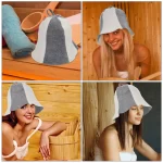 3 pcs Felt Sauna Hats Thick Sauna Hats Protective Sauna Hats Comfortable Sauna Caps - Image 2