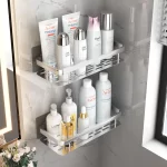 Bathroom Storage Rack Stainless Steel Anti Rust Storage Shower Rack Suction Cup Storage Rack Household Storage Appliances - Image 2