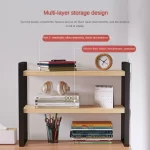 Shelf Desktop Storage  Bookshelf Student Desk Shelves Racks Office Computer Desk Tiered Cabinet Home Storage Holders Organizer - Image 4