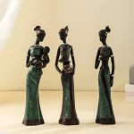 African Black Woman Figurines Sculptures Friends Gift Home Ornamenten Hars Retro Ambachten Accessories Shelf Decoration - Image 5