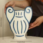 Nordic Ins Hand-painted Striped Shape Ceramic Vase Ornaments Living Room Bedroom Flower Arrangement Art Vases Wedding Decoration - Image 8