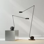 Modern Minimalist Floor Lamp Creative Bedroom Room Office Light Minimalist Study Eye Protection Reading Black Standing Light - Image 2