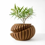 Eco-Friendly 3D Printed Flower Pot Irregular Geometric plant pot with Textured Lines for Tabletop Decor & Sustainable Gift - Image 12