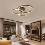 Restaurant Nordic Multi-Ring Metal LED Ceiling Lights Minimalist Grand Home Decor Living Room Bedroom Office Ceiling Chandeliers - Image 5