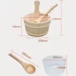 4L Wooden Sauna Bath Bucket Set With Spoon Set for Sauna Bath Shower Wooden Bucket Spa Steam Water Accessories for Bathroom - Image 5