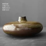 Black Terracotta Vase Coarse pottery vase ceramic Imitation Stone Abstract Flower Arranger vases retro glazed flower ware - Image 12