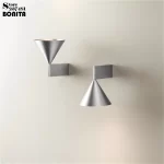 Modern Aluminum Wall Sconce with Cone Shade, Brushed Silver & Matt Black Wall Light for Bedroom Living Room Hotel，3-Colors Dim - Image 6