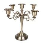 3/5 Arms Metal Candelabra Candlestick Stand Vintage Golden Candle Holder for 2025 Christmas Wedding Event Party Table Decoration - Image 8
