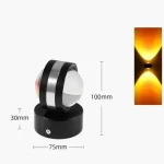 Modern Wall Sconce Double Sided Lens Sunset Bedside Painting Aisle Home Atmosphere Wall Scone 360° Rotating Wall Lamp - Image 7