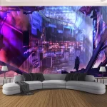 Cyberpunk Future Steam City Home Tapestry Art Wall Hanging Psychedelic Galaxy Hippie Retro Anime  Background Decoration - Image 6