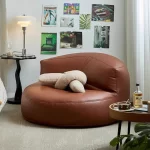 Lazy Sofas Living Room Single Sofa Modern Design Sofa for 1 Person Can Lie Down Beanbag Tatami Thickened Leather Home Furniture - Image 2