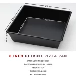 6~10 inch Detroit Style Pizza Pan Deep Dish Pizza Pan, Pizza Pan, Square Baking Pan, Bakeware Kitchenware, Aluminum - Image 25
