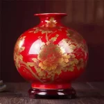 New Chinese Style Vase Jingdezhen Yellow Crystal Glaze Flower Vase Home Decor Handmade Shining Famille Rose Vases - Image 16
