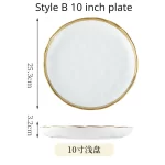 1pcs White Ceramic Plate Phnom Penh Tableware Salad Soup Bowl Food Dinner Dishes Wedding Decoration Dinnerware Household Kitchen - Image 10