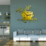 3D Acrylic DIY Wall Clock Mirror Wall Clocks Simple Home Digital Wall Sticker Decoration Mute Coffee Cup Wall Quartz Clock - Image 4