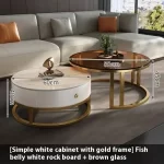 Round Unique Coffee Tables Waterproof Modern Simple Metal Coffee Tables Aesthetic Organizer Muebles De La Sala Home Decoration - Image 29