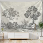 Tropical rainforest tapestry European style jungle wall hanging living room tapestry home wall decoration bed sheets picnic mats - Image 5