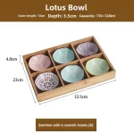 Wooden Tea Cooking Tray Utensils Nine Grids Hot Pot Restaurant Sauce Dish Fruit Platter Four  Grids Ceramic Dishware - Image 31
