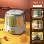 Kitchen Storage Container Large Food Storage Container 360° Rotating Rice Barrels Sealed Cereal Dispenser Rice Tank Grain Box - Image 9