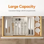 Spatula Trays Utensil Organizer for Kitchen Drawers Expandable Cooking Tray Adjustable Cutlery Tools and Gadgets Storage Divider