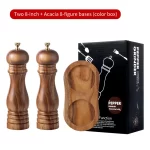 Acacia Wood Pepper Mill Grinders with base pepper mill Spice Mill for Tableware Kitchenware - Image 6