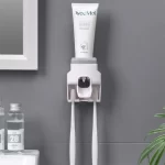 Magnetic Toothbrush Holder Storage Rack Automatic Toothpaste Dispenser Wall-Mounted Waterproof Bathroom Storage Accessories Set - Image 17