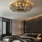 Modern Feather Led Ceiling Lamps Nordic Romantic Warm Bedroom Ceiling Lights Home Lighting Living Room Decor Lamp Luster Fixture - Image 5