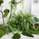 Large Artificial Plants Boston Fern Bunch Persian Leaves Bunch Fake Green Plants Fake Leaves Craft Fake Foliage Home Decor - Image 2