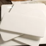 Creative Ceramic Rectangular Plate Pure White 10 Inch Western Dinner Plate Sushi Pasta European Style Steak Plate Italian Style