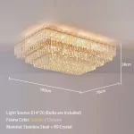 Crystal Rectangle Big Ceiling Lights LED Ceiling Chandelier Living Room Led Lamparas Para Techo Lighting for Lustre Home Decor - Image 12