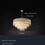 Nordic Luxury Glass Bar Big Ceiling Chandeliers Home Decoration Large Hanging Lamps for Living Room Hotel Lustre Gold - Image 15