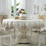 European Style Round Tablecloth, Elegant Lace Tablecloth, Dining Table Cloth, Kitchen Table Cover, Decorative Towel - Image 3