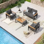 Aoxun Aluminum Patio Furniture Set 4/5/7 Seats, Oversized Outdoor Sectional with Washable Thick Cushions, Coffee Table - Image 8