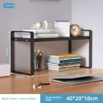 Shelf Desktop Storage  Bookshelf Student Desk Shelves Racks Office Computer Desk Tiered Cabinet Home Storage Holders Organizer - Image 17