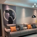 Modern Minimalist Living Room Decoration Paintingled Light Mural Luxurious Floor Painting Sofa Background Wall Hanging Painting - Image 3