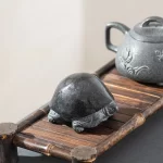 Turtle Tea Pet 8cm Black Basalt Handcrafted Zen Feng Shui Longevity Figurine Tea Ceremony Home Office Decor Tea Lovers Gift - Image 2