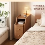 Bedside Cabinet Small Frame Household Bedroom Small Side Few Simple Bedside Storage Cabinet 20~ 30 Narrow Side Cabinet - Image 5
