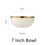 1pcs White Ceramic Plate Phnom Penh Tableware Salad Soup Bowl Food Dinner Dishes Wedding Decoration Dinnerware Household Kitchen - Image 15